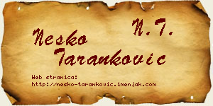 Neško Taranković vizit kartica
